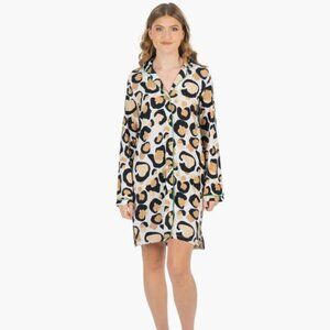 Emily McCarthy Classic Spot Cheetah Night Shirt Size Small